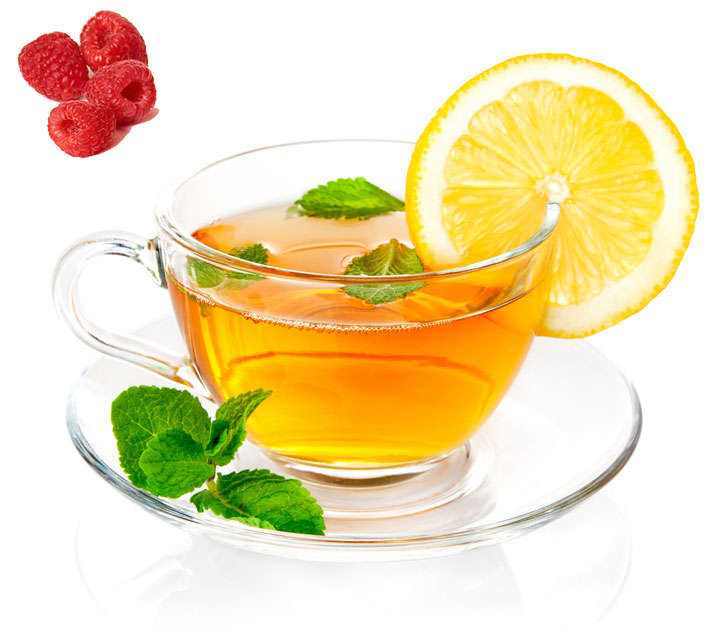 Green tea bitter orange raspberries